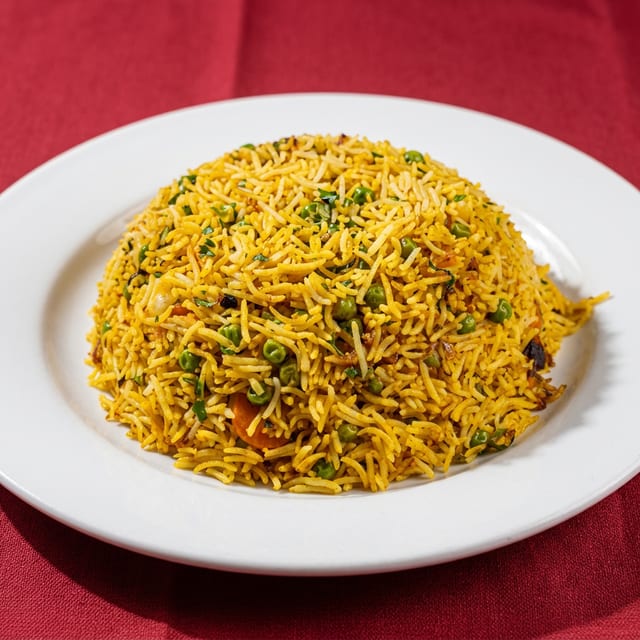 Bone-in Chicken Biryani.